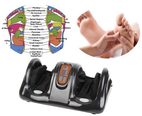 Carepeutic KH385L-B Deluxe Hand-touch Kneading Rolling Shiatsu Foot Massager for Tension and Fatigue Relief, Black
