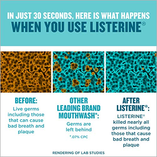 Listerine Ultraclean Oral Care Antiseptic Mouthwash to Help Fight Bad Breath Germs, Gingivitis, Plaque and Tartar, Oral…