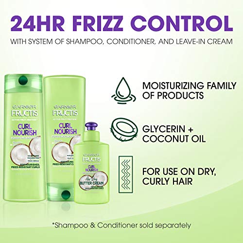 Garnier Hair Care Fructis Triple Nutrition Curl Moisture Leave-In Conditioner, 10.19 Fluid Ounce