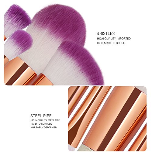 10 Pcs Unicorn Shiny Gold Diamond Makeup Brush Set Professional Foundation Blending Blush Eye Face Liquid Powder Cream…