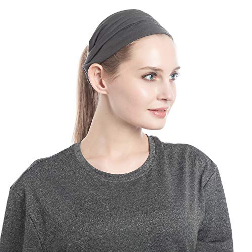 QUEXIAOMIN Wide Headbands for Women Black Stylish Head Wraps Boho Thick Hairbands Large African Sport Yoga Turban…