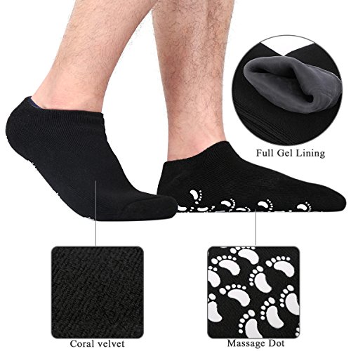 Codream Large Men’s Moisturizing Gel Socks Men’s Feet Care Ultimate Treatment for Dry Cracked Rough Skin on Feet Pack of…