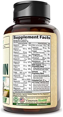Multivitamin for Men – Daily Men’s Multivitamins Supplement with Vitamin A, Vitamin C, Vitamin D, Vitamins E & B12, Zinc…