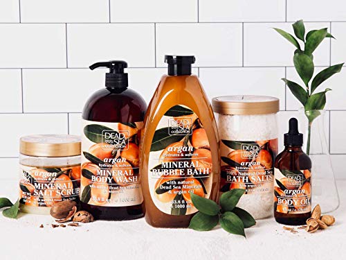 Dead Sea Collection Body Oil with Argan – Dry Skin Moisturizer and Hydrating Massage Oil – Nourishing Bath Oil…