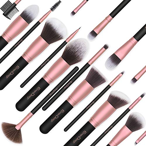 EmaxDesign Makeup Brushes,18 Pcs Professional Makeup Brush Set Premium Synthetic Brush Foundation Blush Concealer…