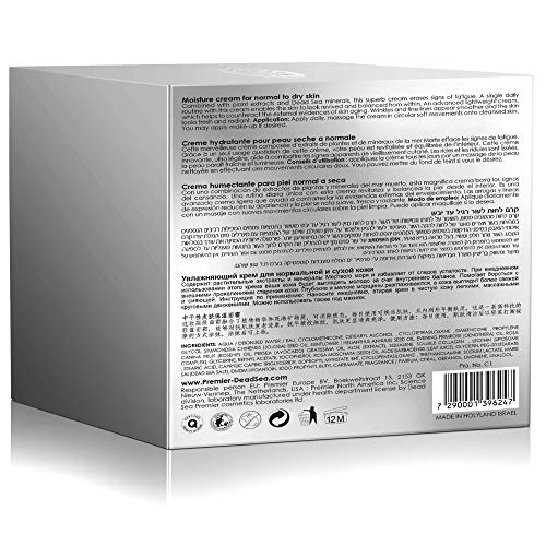 Premier Dead Sea Moisture Cream for sensitive to normal skin anti aging face moisturizer silky firming cream to smooth…