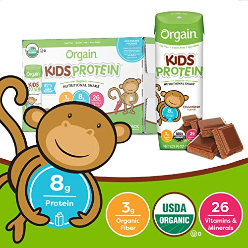 Orgain Organic Kids Protein Nutritional Shake, Chocolate – 8g of Protein, 22 Vitamins & Minerals, Fruits & Vegetables…