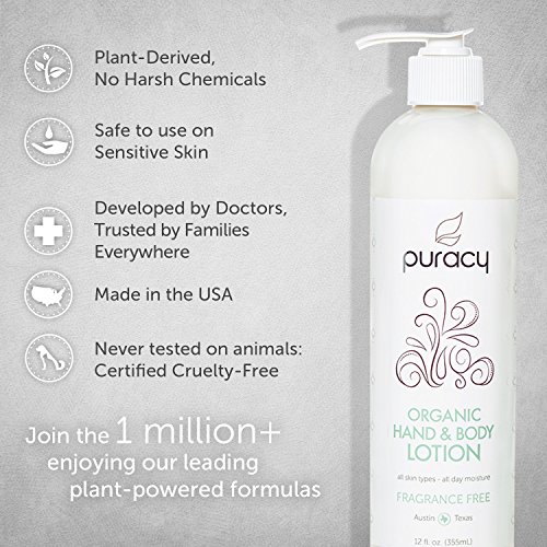 Puracy Unscented Lotion, Fragrance Free Lotion for Body & Hands, Unscented Facial Moisturizer with Ceramides and…