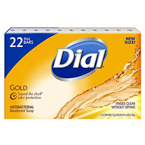 Dial Antibacterial Deodorant Bar Soap, Gold – 4 Oz, 22Count