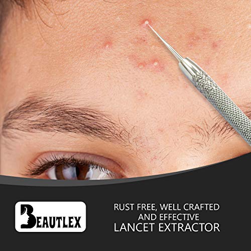 Lancet for Facial Milia Remover and Whitehead Extractor. Double Ended Angled Circle Loop & Sharp Needle Pimple Popper…