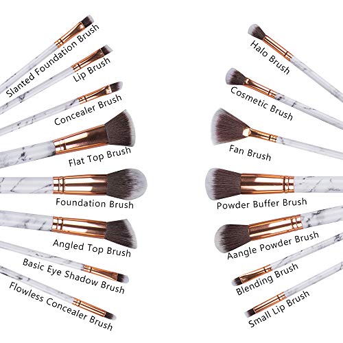 Set of 17, Brush Color Removal Sponge and Makeup Brushes Set, findTop 2 Pieces of Dry Makeup Brush Quick Cleaner Sponge…