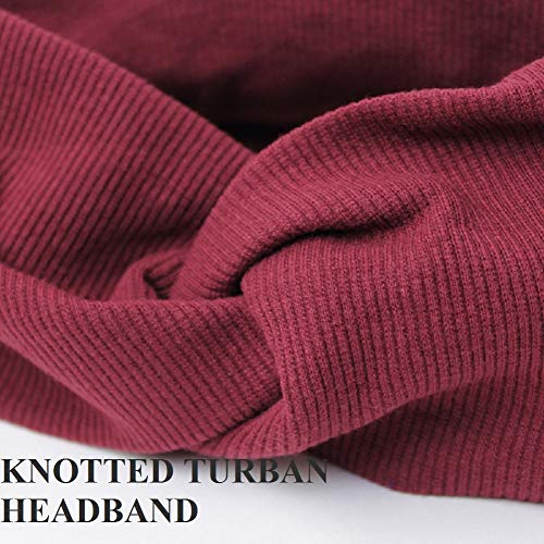 Huachi Turban Headbands for Women Wide Head Wraps Knotted Elastic Teen Girls Yoga Workout Solid Color Hair Accessories…