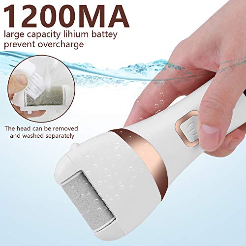 Electric Foot Callus Remover Kit, Elmchee Rechargeable callous removers 3 Grinding Heads Waterproof foot scrubber file…