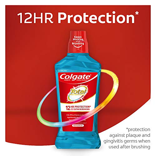 Colgate Total Pro-Shield Alcohol Free Mouthwash, Peppermint – 500mL, 16.9 fluid ounce