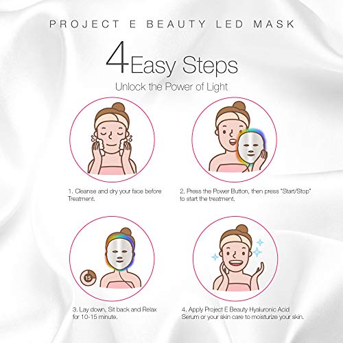 Project E Beauty 7 Colors LED Face Mask Light Therapy Anti-Aging Facial Skincare Routine | Skin Tightening | Calm…
