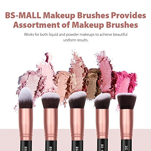 Makeup Brushes BS-MALL Premium Synthetic Foundation Powder Concealers Eye Shadows Makeup 14 Pcs Brush Set, Rose Golden…