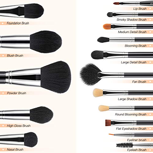 BESTOPE Makeup Brushes 16PCs Makeup Brushes Set with 4PCs Beauty Blender Sponge and 1 Brush Cleaner Premium Synthetic…