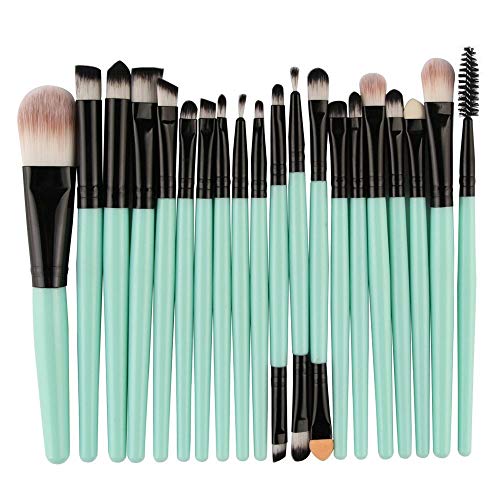 CINIDY 20 pcs Makeup Brush Set tools Make-up Toiletry Kit Wool Make Up Brush Set (Black)