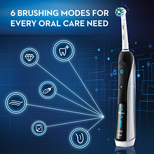 Electric Toothbrush, Oral-B 7000 SmartSeries Black Electronic Power Rechargeable Toothbrush with Bluetooth Connectivity…