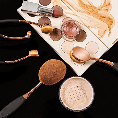 Beauty Kate Oval Makeup Brushes Set 5 Pcs Professional Oval Toothbrush Foundation Contour Concealer Eyeliner Blending…