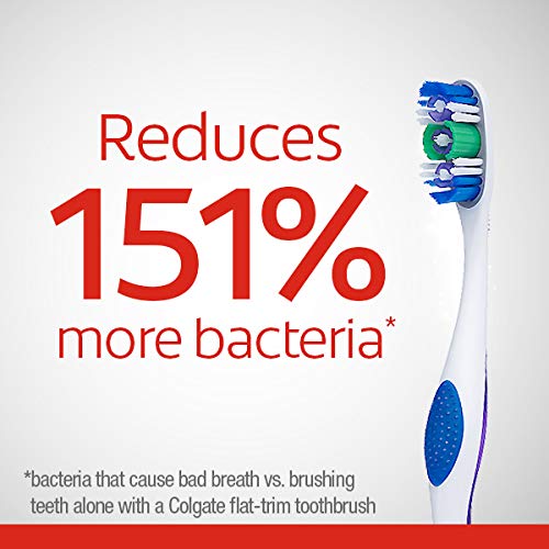 Colgate 360° Toothbrush with Tongue and Cheek Cleaner, Medium – 2 Count