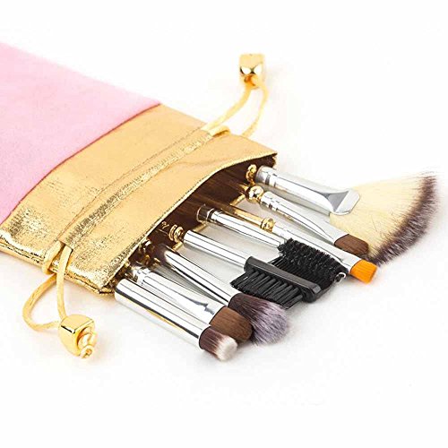 Coshine 8pcs Sailor Moon Makeup Brush Set With Pouch, Magical Girl Gold Cardcaptor Sakura Cosmetic Brushes With Cute…