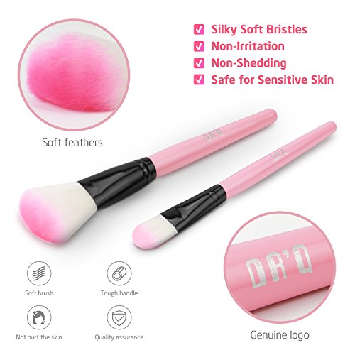 DRQ Makeup Brush Set,32 Pc Professional Wooden Handle Makeup Brushes Set in Pink Case,Foundation Brush Blending Face…