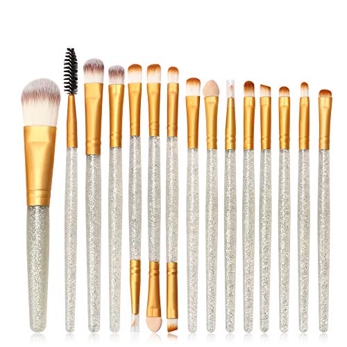 15 Pcs Makeup Brushes Set Professional Eye Makeup Brushes For Eyeshadow Concealer Eyeliner Brow Blending Brush Tool…