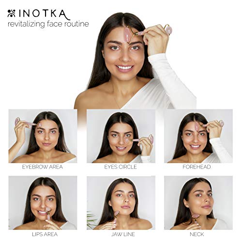 Rose Quartz Roller for Face: Natural Crystal, Rose Quartz Face Roller New Model Durable and Smooth, Beauty Massager for…