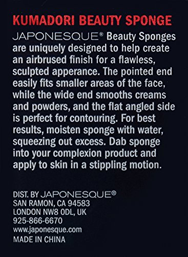 JAPONESQUE Kumadori Angled Beauty Sponge for use with Cream and Powder Foundation Makeup to create an Airbrushed…