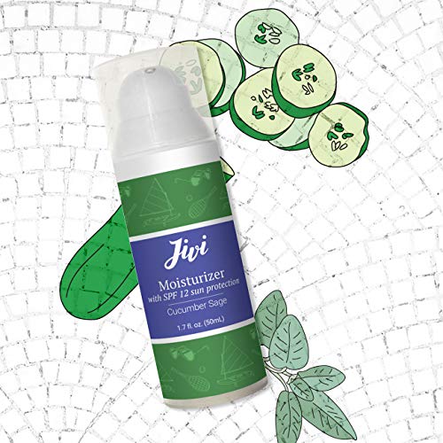 Face Moisturizer with SPF 12 Sun Protection (Cucumber Sage) | Reduces Redness and Prevents Sun Damage | 100% Natural…