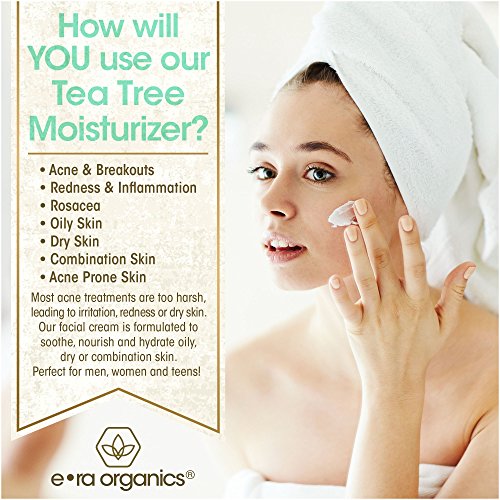 Era Organics Tea Tree Cream Face Moisturizer for Oily Skin – Advanced 7X Balancing Oily Skin Moisturizer – Non-Greasy…