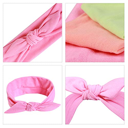 12pcs Solid Color Headbands for Women Headwraps Hair Bands with Bows Cotton Stretchy Head Bands for Women’s Hair…
