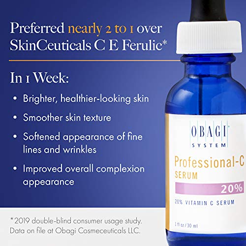 Obagi Professional C Serum 20%, Vitamin C Facial Serum with Concentrated 20% L Ascorbic Acid for Normal to Oily Skin, 1…