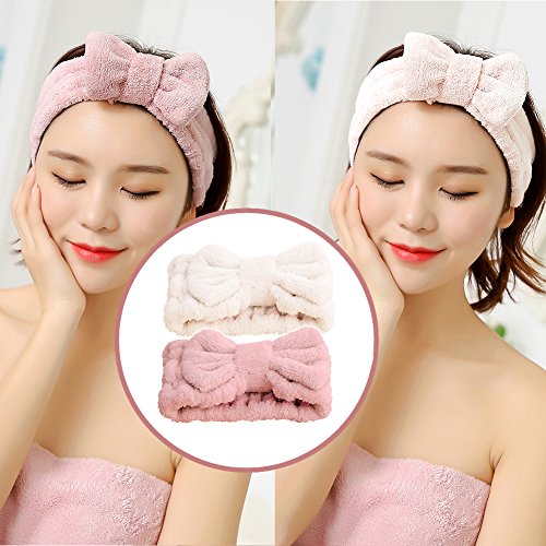 Jseng Microfiber Bowtie Women Beauty Headbands, Extrame Soft & Ultra Absorbent, Comfort to Wash Makeup Shower Facial…