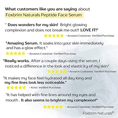 Collagen Peptide Face Serum – Reduce Fine Line & Wrinkles, Tighten & Lift Skin, Anti-Aging Smoothing Facial Serum…