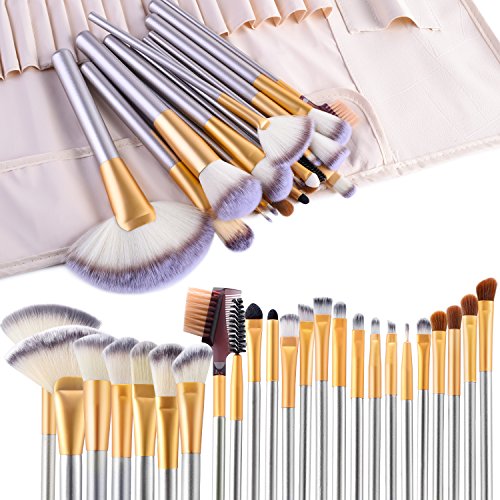Make up Brushes, VANDER 24pcs Premium Cosmetic Makeup Brush Set for Foundation Blending Blush Concealer Eye Shadow…