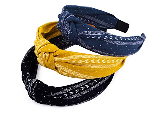 STHUAHE 3PCS Women and Girls Simple Style Double Strip Leaves Knots Handmade Hair Hoop Hairband Headband Hair…