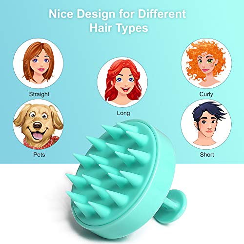 HEETA Hair Shampoo Brush, Scalp Care Hair Brush with Soft Silicone Scalp Massager (Green)