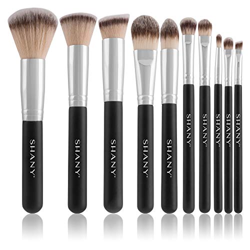 SHANY Black OMBRÉ Pro 10 PC Essential Brush Set with Travel Pouch