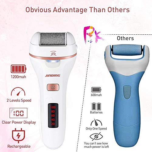 Aottom Electric Foot Callus Remover Kit – Rechargeable Pedicure Foot File Tools – Professional Feet Care with 3 Roller…