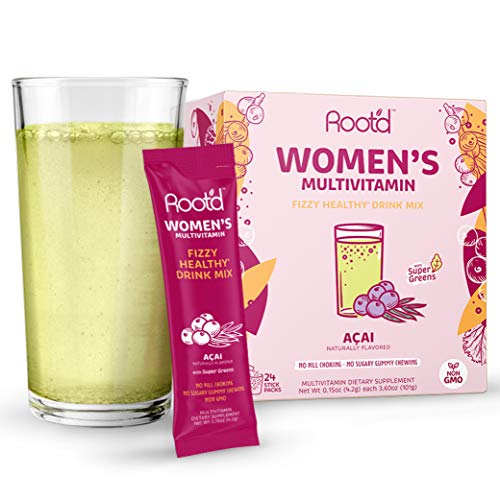 Root’d – Powder Multivitamin For Women – With 25 Vitamins & Minerals | Vitamin A, C, D, E, B12, B6, K, Iron, Probiotics…