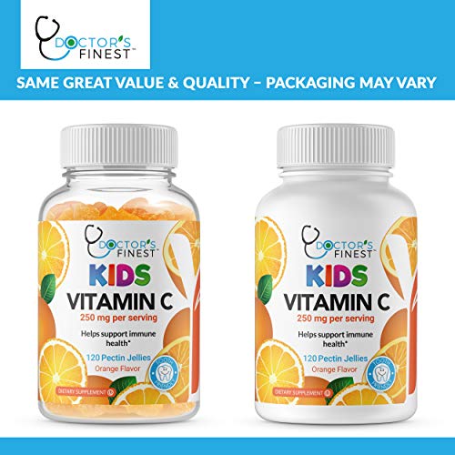 DOCTOR’S FINEST Vitamin C Gummies for Kids – Vegan, GMO Free & Gluten Free – Great Tasting Orange Flavor Pectin Chews…