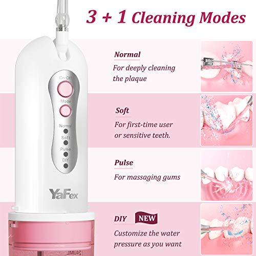 Water Dental Flosser Cordless for Teeth: Portable Oral Irrigator Rechargeable Collapsible Travel Teeth Cleaner with Case…