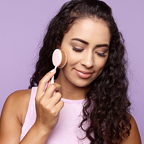 Vanity Planet Makeup Brushes (Pucker-Up Pink), Blend Party Oval Makeup Brush Kit with Ergonomic Handles, Soft Synthetic…