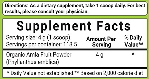 Organic Amla Powder (Amalaki) | 24oz, India Origin Gooseberry Powder | Rich in Vitamin C, Antioxidants, Supports Immune…