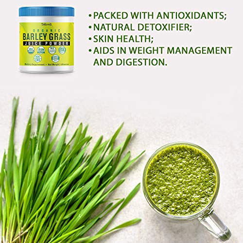 Organic Barley Grass Juice Powder– Utah Grown Raw Green Juice & Barley Grass Juice Extract for Detox- Complements…