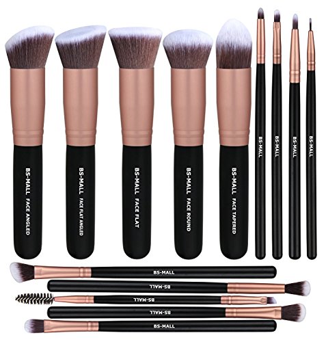 Makeup Brushes BS-MALL Premium Synthetic Foundation Powder Concealers Eye Shadows Makeup 14 Pcs Brush Set, Rose Golden…