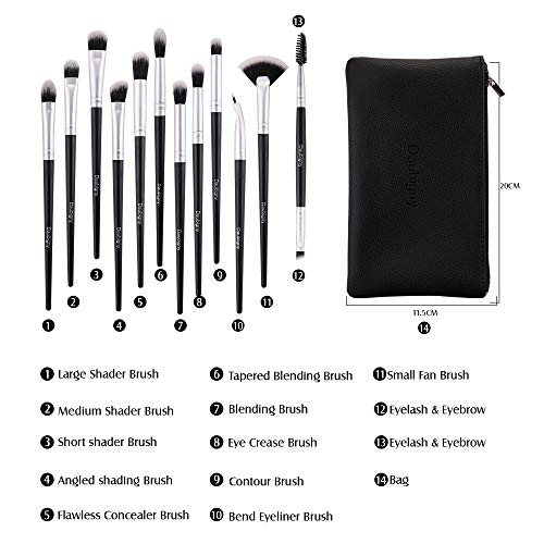 Daubigny Eye Makeup Brushes, 12 PCS Professional Eye shadow, Concealer, Eyebrow, Foundation, Powder Liquid Cream…