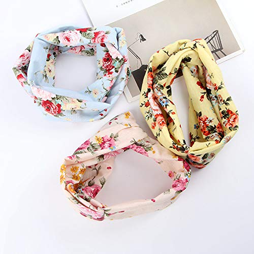 Scettar Beach Headbands for Women, 9 Pack Women’s Boho Headbands for Women Girls Wide Bohemian Knotted Yoga Headband…